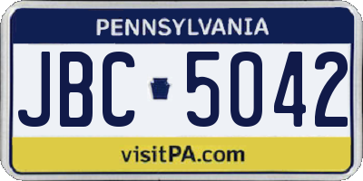 PA license plate JBC5042