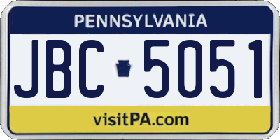 PA license plate JBC5051
