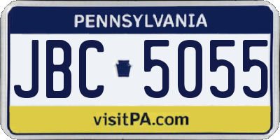 PA license plate JBC5055