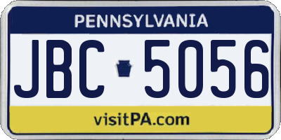 PA license plate JBC5056