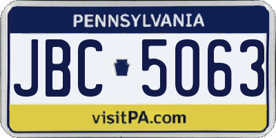 PA license plate JBC5063