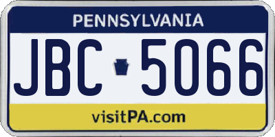 PA license plate JBC5066