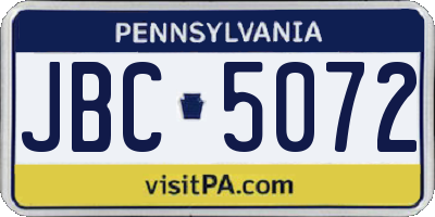 PA license plate JBC5072