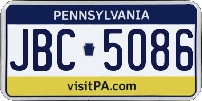 PA license plate JBC5086