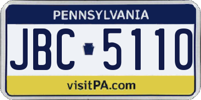 PA license plate JBC5110