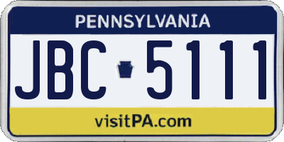 PA license plate JBC5111
