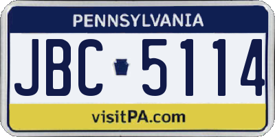 PA license plate JBC5114