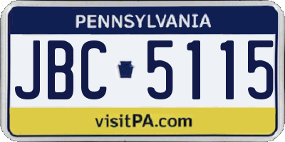 PA license plate JBC5115