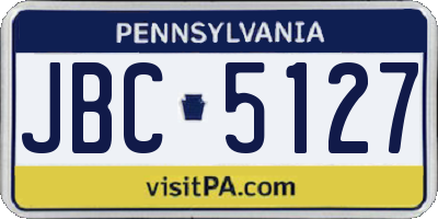 PA license plate JBC5127