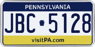 PA license plate JBC5128