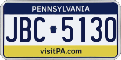 PA license plate JBC5130