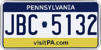 PA license plate JBC5132
