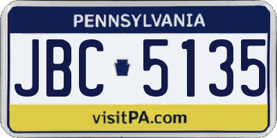 PA license plate JBC5135