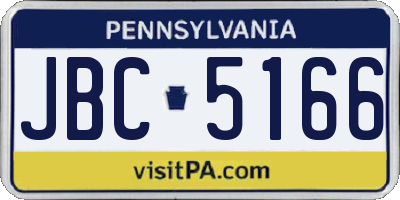 PA license plate JBC5166