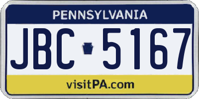 PA license plate JBC5167