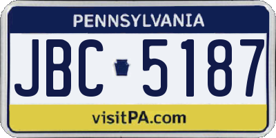 PA license plate JBC5187
