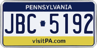 PA license plate JBC5192