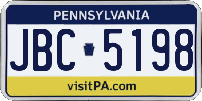 PA license plate JBC5198