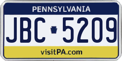 PA license plate JBC5209