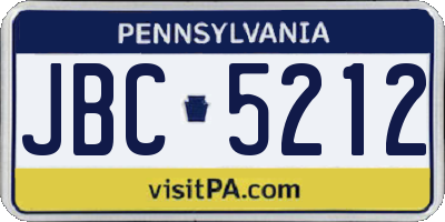 PA license plate JBC5212