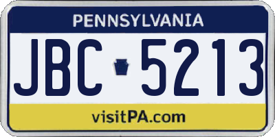 PA license plate JBC5213