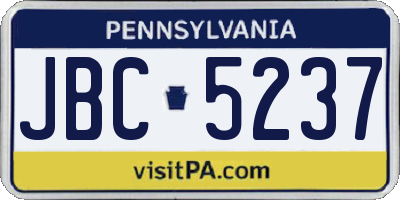 PA license plate JBC5237
