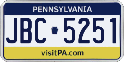 PA license plate JBC5251