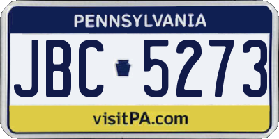 PA license plate JBC5273