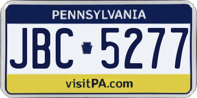 PA license plate JBC5277