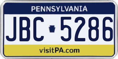 PA license plate JBC5286
