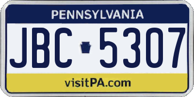 PA license plate JBC5307