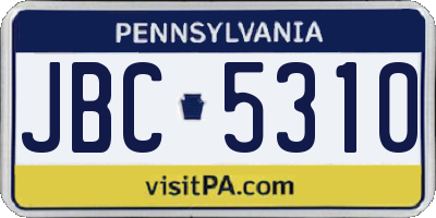 PA license plate JBC5310