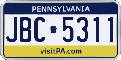 PA license plate JBC5311