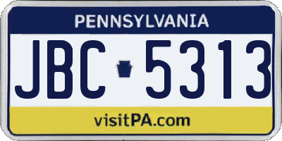 PA license plate JBC5313