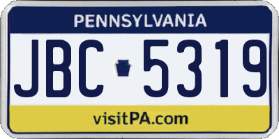 PA license plate JBC5319