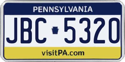 PA license plate JBC5320