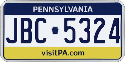 PA license plate JBC5324