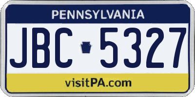 PA license plate JBC5327