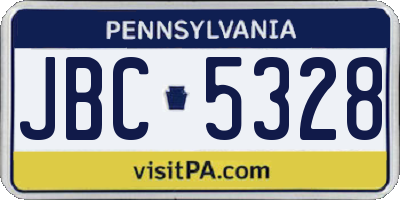 PA license plate JBC5328