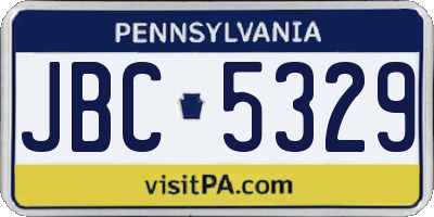 PA license plate JBC5329