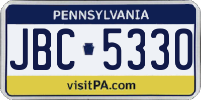 PA license plate JBC5330