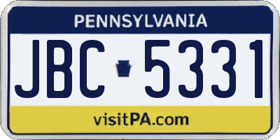 PA license plate JBC5331