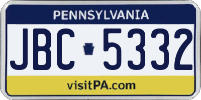 PA license plate JBC5332