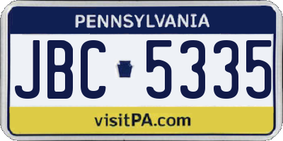 PA license plate JBC5335