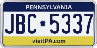 PA license plate JBC5337