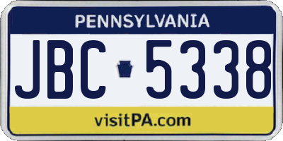 PA license plate JBC5338