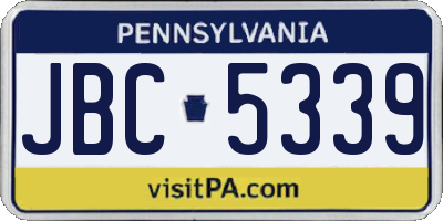 PA license plate JBC5339