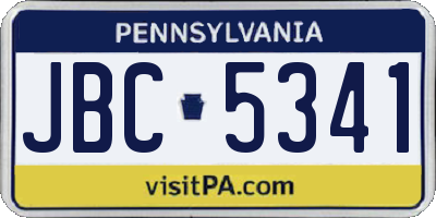 PA license plate JBC5341