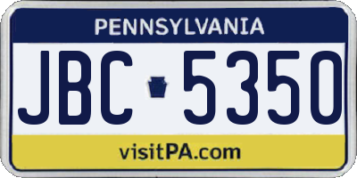 PA license plate JBC5350