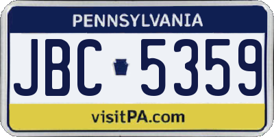 PA license plate JBC5359